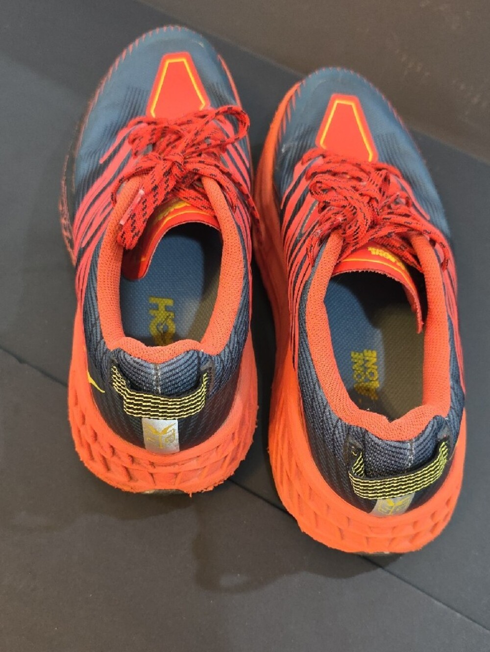 Hoka Speedgoat 4 Vibram Men's Athletic Shoes in Orange and Blue/Black Size 9.5 - Picture 7 of 10